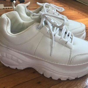 white/cream platform sneakers